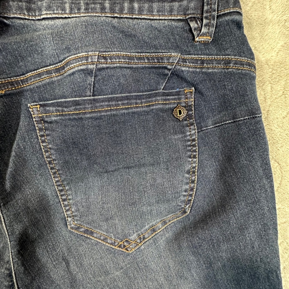 Democracy Womens 18W Ab-solution Straight Leg Jeans Dark Wash Blue Stretchy - Picture 7 of 12